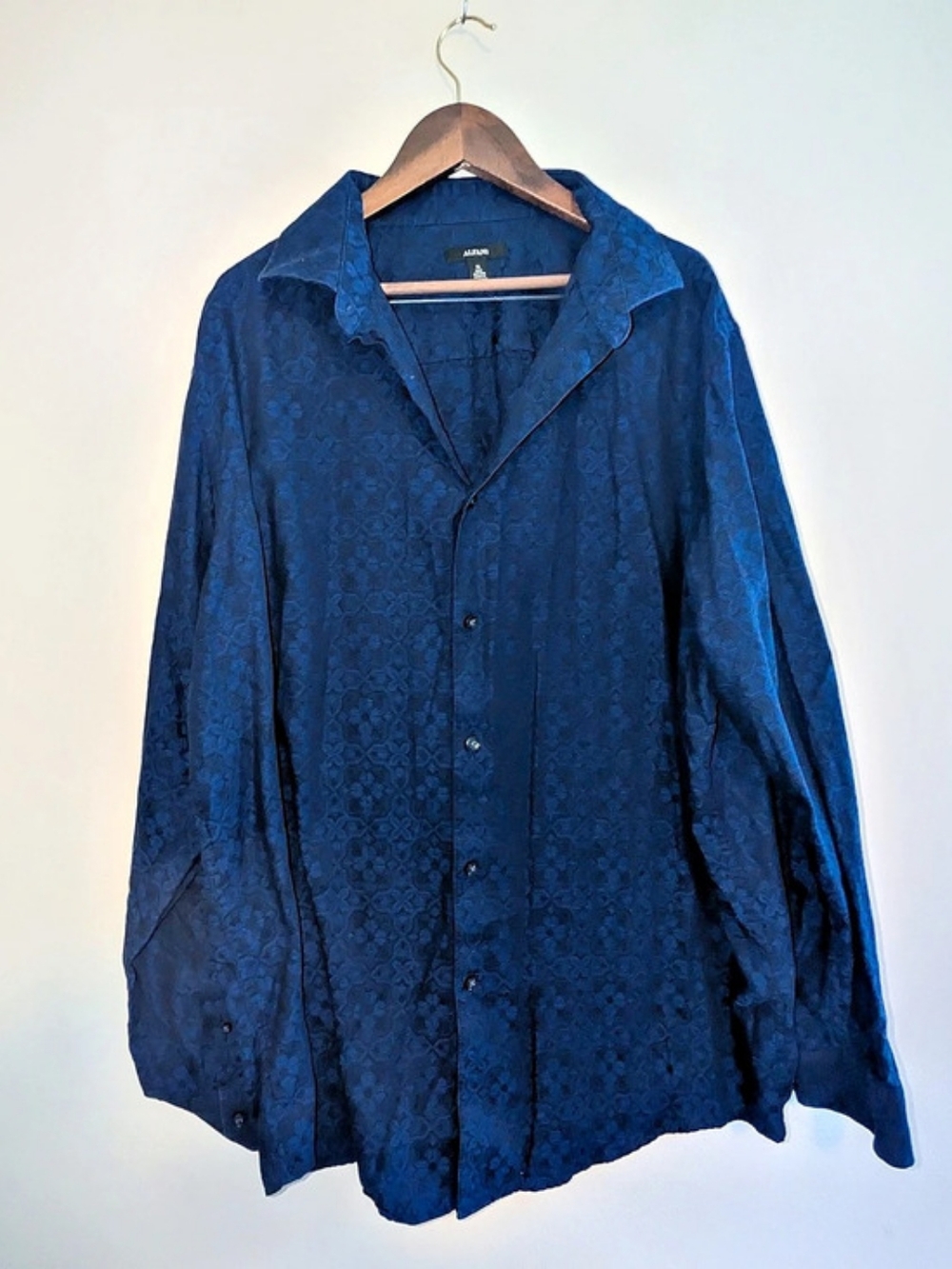 Alfani Floral Button Down Shirt Blue Size XL Like New